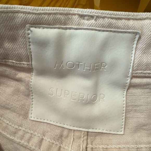 MOTHER SUPERIOR High Waisted Rascal Ankle Slim Straight Jeans Soft Pink Sz 25 - Picture 4 of 15